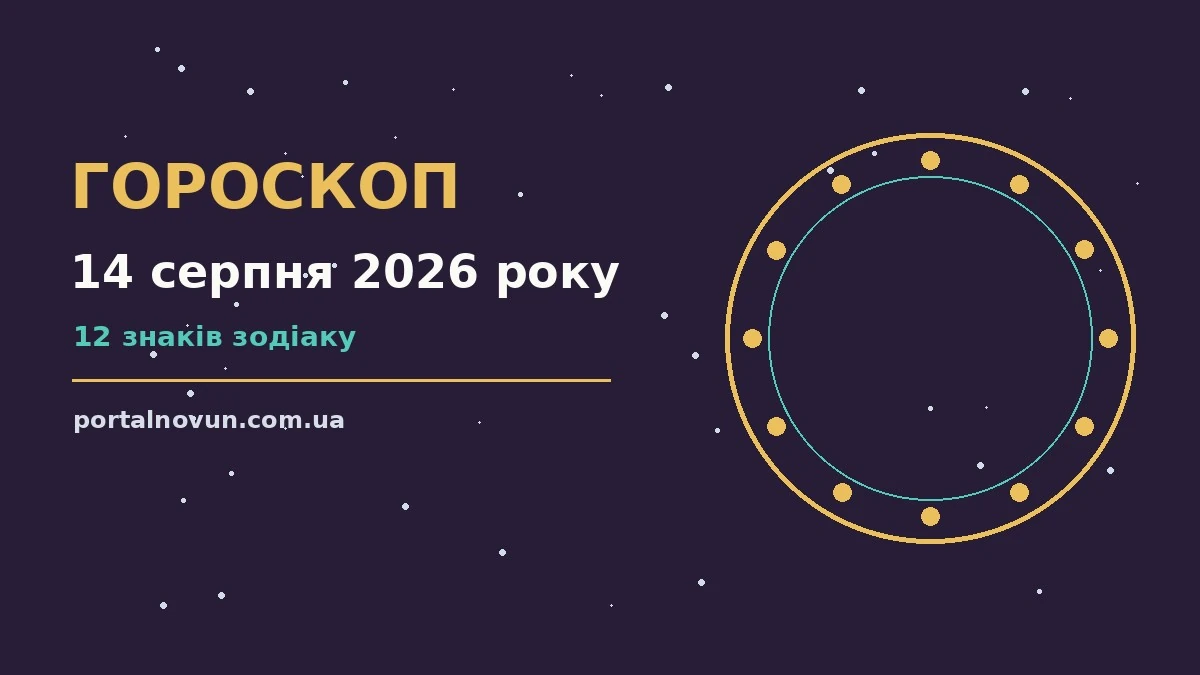Зодіакальний знак на тлі ранкового неба, ілюстрація до гороскопу на 14 серпня 2026 року