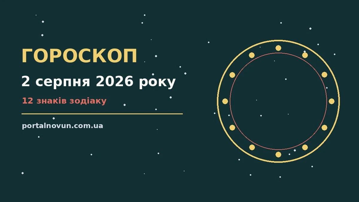 Гороскоп на 2 серпня 2026 року: зодіакальний прогноз дня