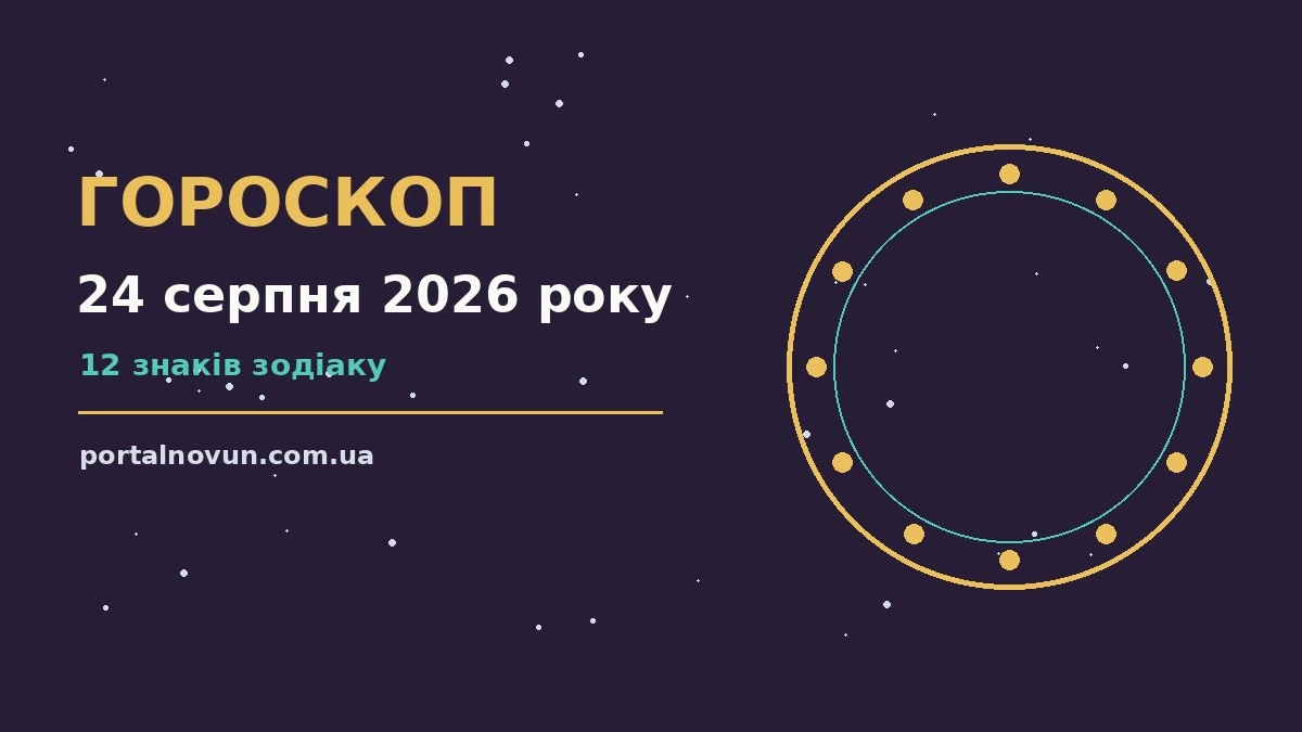 Зоряний гороскоп на 24 серпня 2026 року, нічне небо та знаки зодіаку