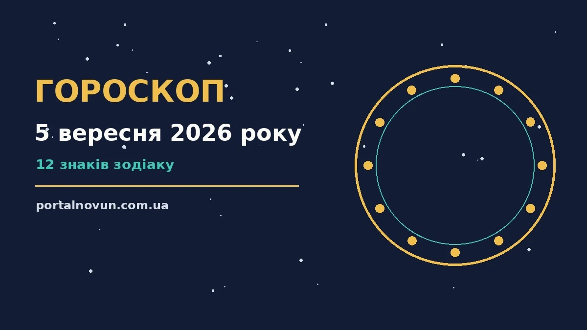 Зоряний гороскоп на 5 вересня 2026 року на тлі нічного неба